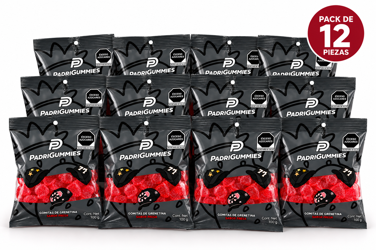 PADRIGUMMIES 12 PACK - GOMITAS SABOR FRESA